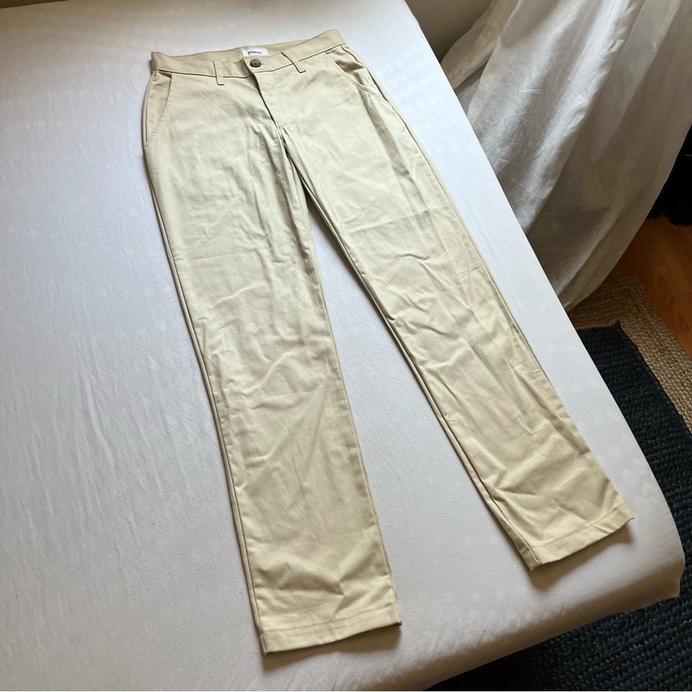 Finery cream ivory tan straight‎ leg cropped pants